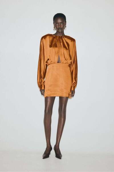 H&M Draped satin dress