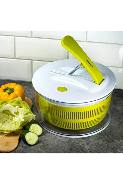 Kinghoff Plastic container for drying lettuce, green-white