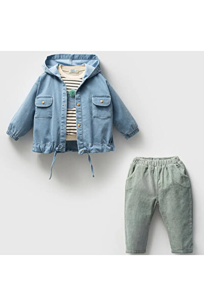 Micii Ștrumfi Set Beckam Denim Casual din 3 piese pentru băieți