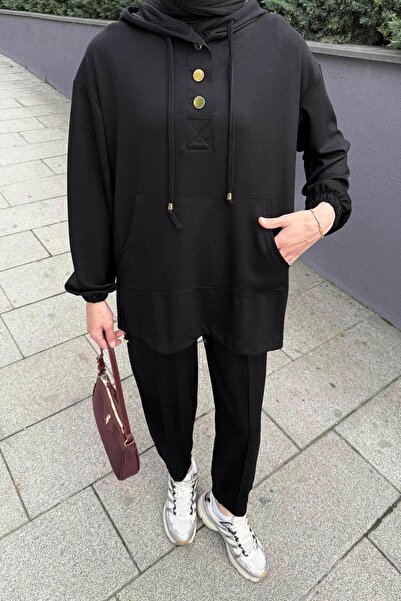 lamelif Hooded Double Suit Black