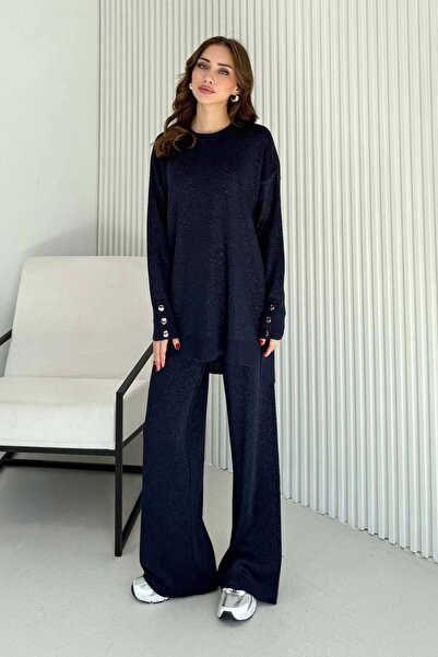Melike Tatar Glitter Buttoned Knitwear Set 70-2519
