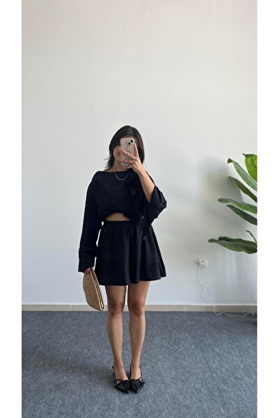 Pera طقم شورت بلوزة من ليماس - أسود