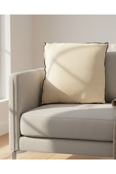 REDTAG Beige Jacquard Cushion
