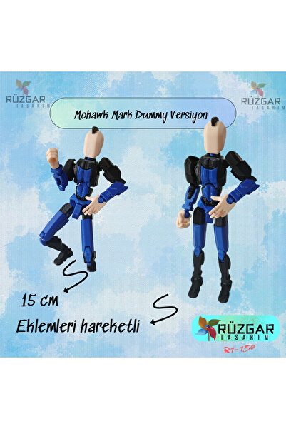 Rüzgar Tasarım Mohawk Mark All Joints Movable Robot Dummy Action Figure Toy Titan 13 with Gift