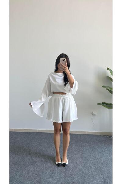 Pera طقم شورت بلوزة من ليماس - أبيض