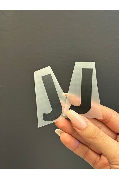 Gönülden Tasarım 2 komada peglanog slova J za transfer, Arma 5X2 cm, CRNO