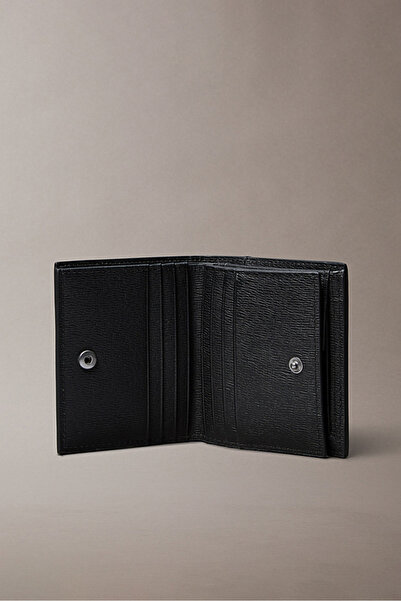 Calvin Klein Calvin Klein Herren Schwarze Saffiano EW Slim Trifold Geldbörse