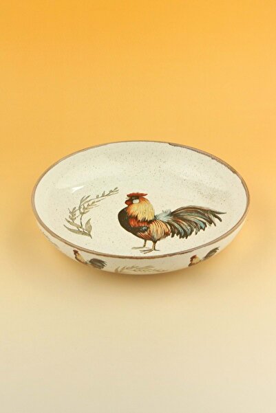 Bursa Porselen Dekor New Retro Rooster Porcelain Salad Bowl