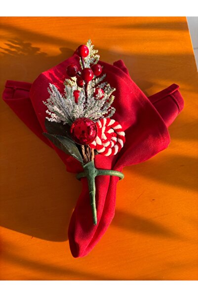 Ayd Home 6-Piece Candy Christmas Napkin Ring Berry Christmas Napkin Holder New Year Christmas Decor Tableware Display