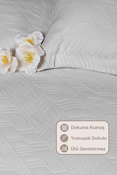 Elart Fashion Yatak Örtüsü Takımı Çift Kişilik (240x250 cm) Ekru