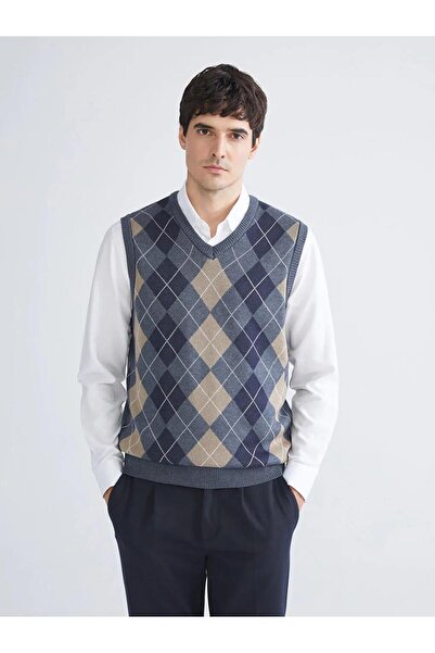 LC Waikiki Standard Mold V-Neck Men's Knitwear Sweater