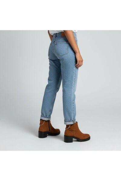 NE&VE SHOES Кавовий замш, натуральна шкіра, золотий ланцюжок, жіночі черевики на товстому каблуці