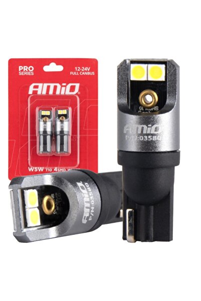 OEM Becuri LED FULL CANBUS PRO T10 W5W 4x3030 SMD alb 12V 24V