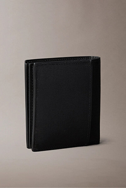 Calvin Klein Calvin Klein Herren Schwarze Saffiano EW Slim Trifold Geldbörse