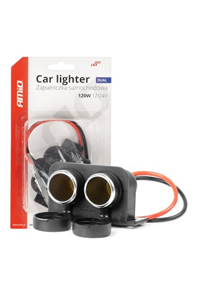 OEM Priză brichetă auto, ermetică, dublă, 12V, 24V, AMIO-04130