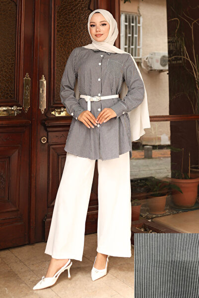 Modamihram Striped Pocket Detailed Suit Black Msw19242-1