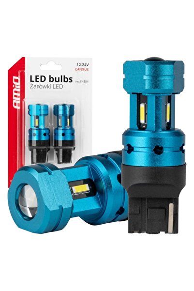 OEM Set Becuri LED CANBUS T20 7440 W21W 4SMD 1860 Alb 12V 24V AMIO-04254