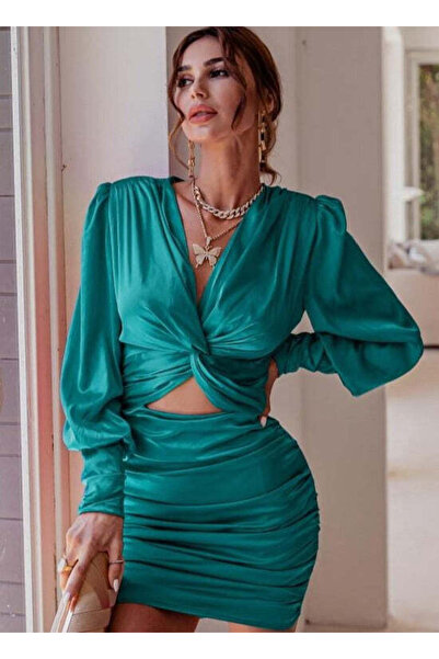 Scarlt All About Teal Hollow Out Dress