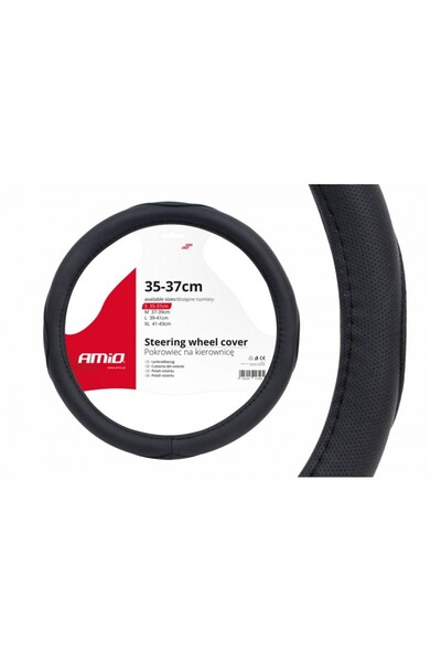 OEM Husă volan, perforatii, S, 35-37 cm, neagra