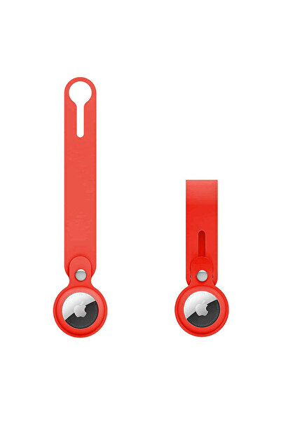 Casey Studios Premium Silicone Protective Easy Grip AirTag Loop Case, Red