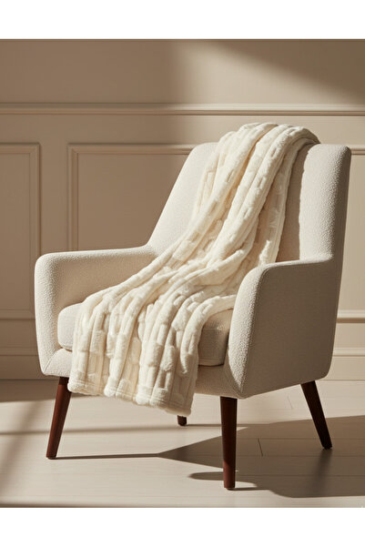 REDTAG Cream Textured Reversible Blanket (Double Size)