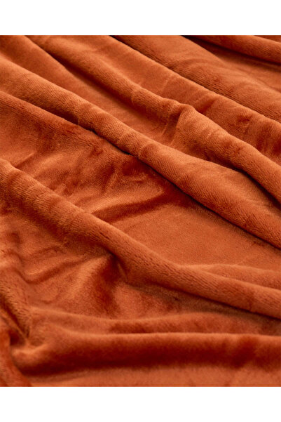 REDTAG Orange Flannel Blanket (Double Size)