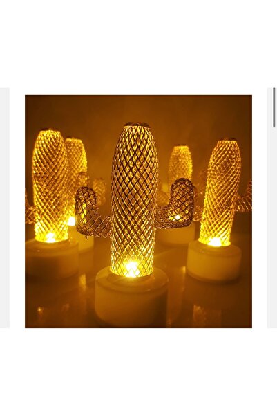happystoretr Kaktüs Metal Tel Mini Led Lamba 12 adet -ışık modelleri -mini led ışık
