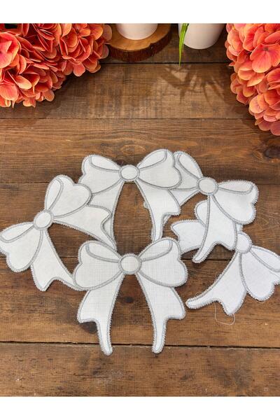 Bahar Home 6 Piece Bow Silver Presentation Napkin