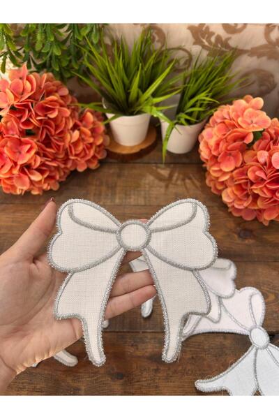 Bahar Home 6 Piece Bow Silver Presentation Napkin