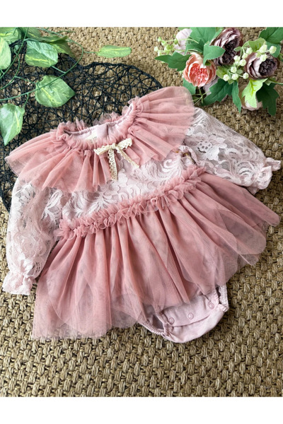 aysskids Cora Romper Tutu Special Day Long Sleeve Baby Girl Dress