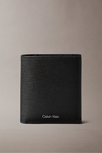 Calvin Klein Calvin Klein Herren Schwarze Saffiano EW Slim Trifold Geldbörse