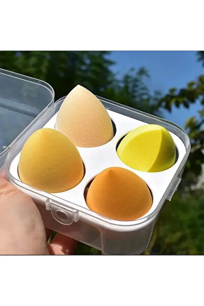 FASHIONEEDA Beauty Blender Sponge , Makeup Sponges 4 pcs set in case , Multi Color