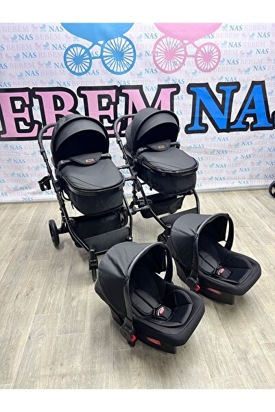 bebemnas İkiz Yanyana Ayrılıp Birleşen Travel Bebek Arabası + 2 Adet Puset Da...