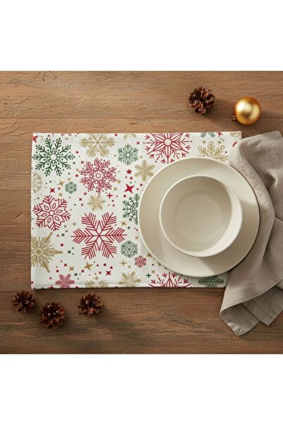 Grand Fine Art 4 Pieces of American Tablecloth, Christmas Themed American Tablecloth, Washable Tablecloth 32X42 cm