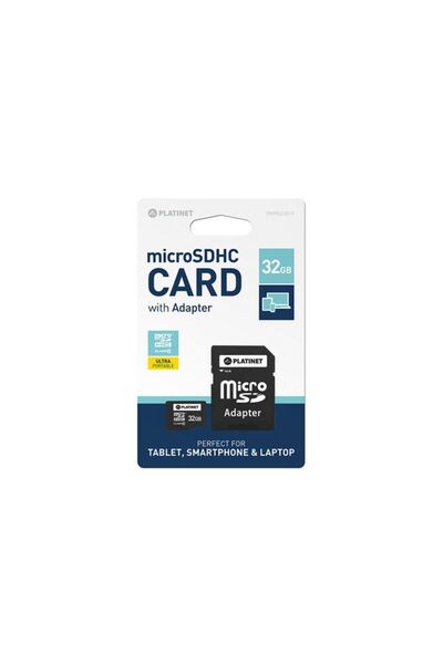 KlaussTech MicroSD Card 32GB Class 10 with Adapter, Platinet