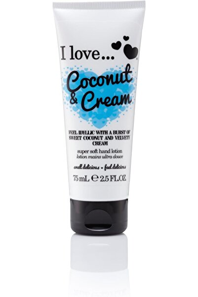 I Love Originals Coconut & Cream Hand Lotion - 75 ml (87% Natural, Vegan-Frie...