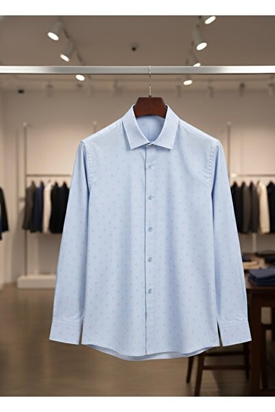 YusGos Men's Regular Fit Regular Collar Long Sleeve Easy Iron Crisp Pattern Premium Cotton Shirt