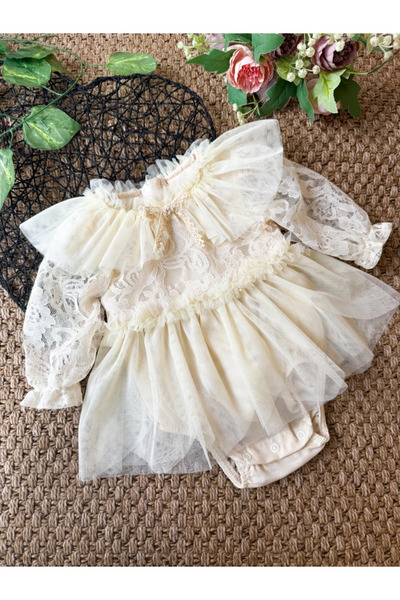 aysskids Cora Romper Tutu Special Day Long Sleeve Baby Girl Dress