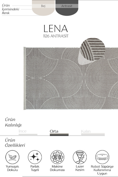 Cool Halı Lena Gray Anthracite Acrylic Entrance Hallway Carpet Runner Geometric Patterned Laser Cut Long Carpet