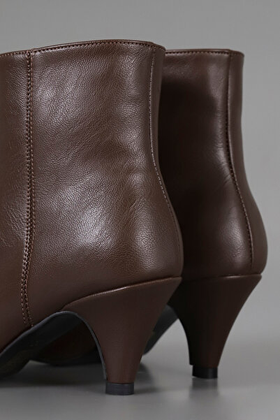 kajal ayakkabı Pier 100 Zippered Hazelnut Heeled Boots