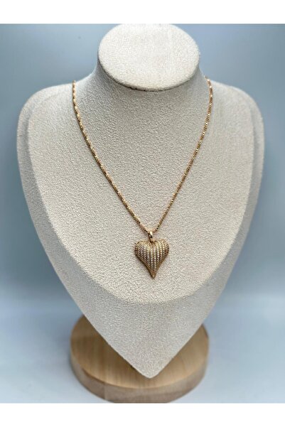 MyladyAccessoriess قلادة على شكل قلب من حجر الزركون (فولاذ)