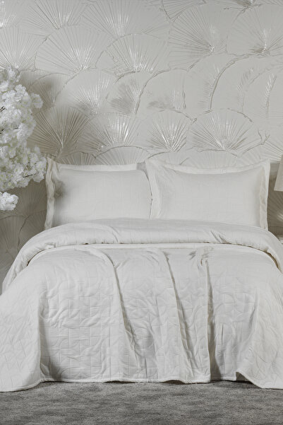 Elart Infınıtıy Bedspread Set Double Size (240X250 cm) Cream