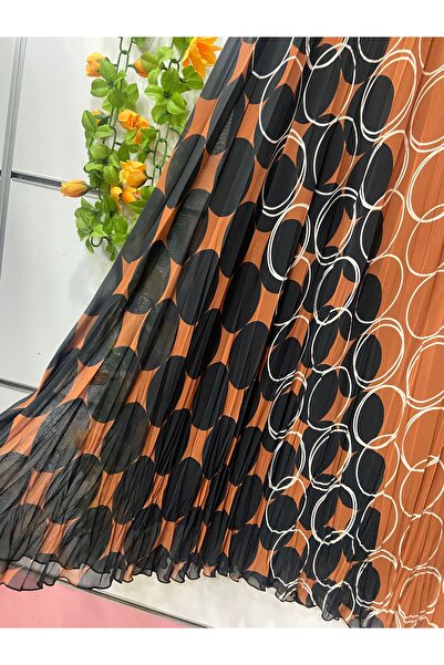 edu collection Patterned Chiffon Bell Skirt with Lining