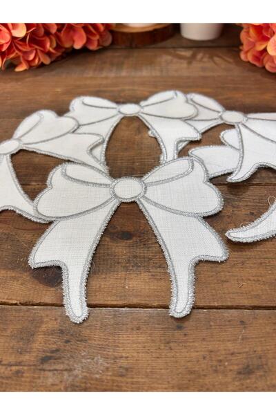 Bahar Home 6 Piece Bow Silver Presentation Napkin