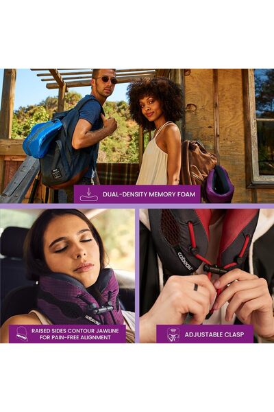 Cabeau Evolution Cool 2.0 Travel Pillow - Memory Foam Cooling Airplane Neck Pillow (Purple)