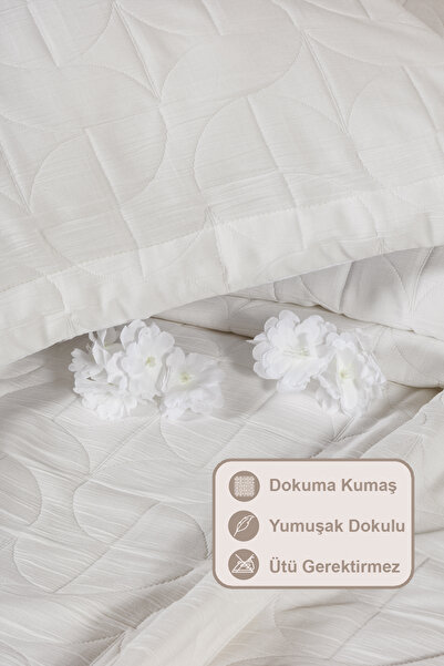 Elart Infınıtıy Yatak Örtüsü Seti Çift Kişilik (240x250 cm) Krem