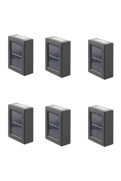 BZRSH Set de 6 aplice LED cu energie solară, montare pe perete, autonomie 8 o...