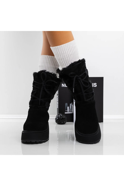 mei Γυναικείες μπότες από γνήσιο δέρμα 3ASJN76 Μαύρες