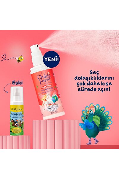 Childs Farm Çilek ve Organik Nane Özlü Kolay Tarama Çocuk Saç Spreyi 100 ml