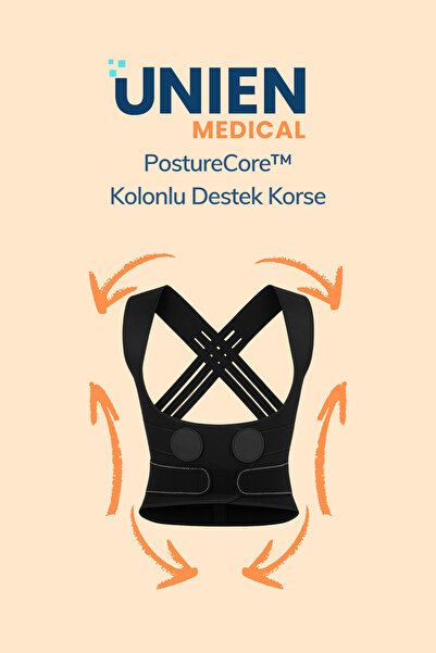 UNIEN Medical Posturecore ™ Upright Posture and Lumbar Support Corset with Columns – Ergonomic Spine Balancer
